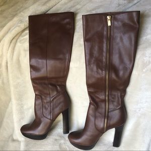 Michael Kors brown leather boot 4.5 inch heel